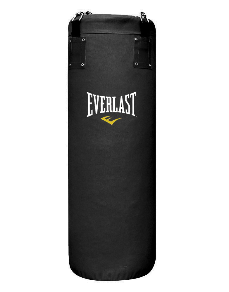 Split Leather Boxing Bag 30kg by EVERLAST BOXING (colour: black)