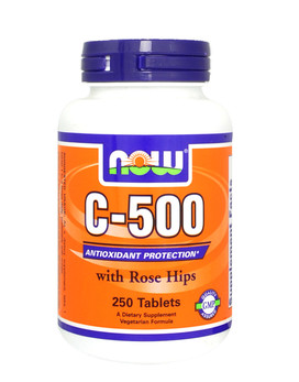 C-500 with Rose Hips 250 tabletas - NOW FOODS