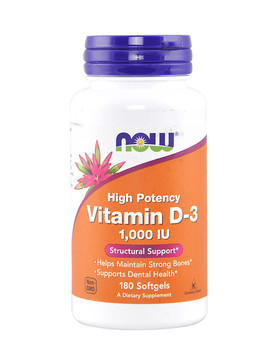 High Potency Vitamin D3 1000 IU 180 gélules - NOW FOODS