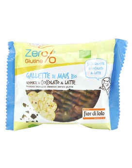 Zero% Gluten - Organische Maiskuchen Bedeckt mit Milchschokolade 32 gramm - FIOR DI LOTO
