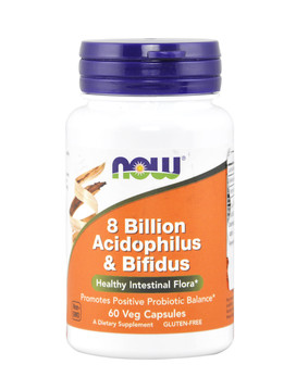 8 Billion Acidophilus & Bifidus 60 cápsulas vegetales - NOW FOODS