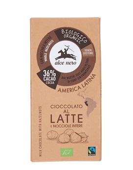 Cioccolato al Latte e Nocciole Intere 100 grams - ALCE NERO