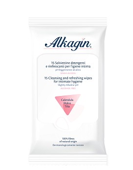 Salviettine Detergenti e Rinfrescanti a pH Leggermente Alcalino 15 lingettes - ALKAGIN