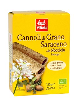 Cannoli di Grano Saraceno alla Nocciola 5 x 25 gramos - BAULE VOLANTE
