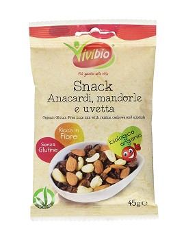 Snack Anacardi Mandorle e Uvetta 45 grammes - VIVIBIO