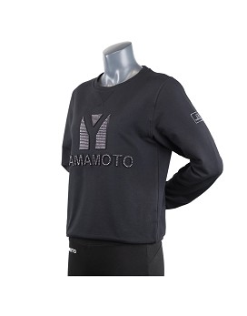 Lady Sweatshirt Embossed with Strass Couleur: Noir - YAMAMOTO OUTFIT