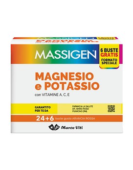 Magnesio e Potassio 24 + 6 bustine da 6 grammi - MASSIGEN