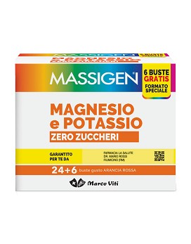 Magnesio e Potassio Zero Zuccheri 24 + 6 bolsitas de 4 gramos - MASSIGEN