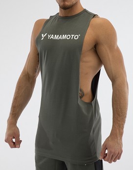 Man Tank Top Cut Out Colour: Grey - YAMAMOTO OUTFIT