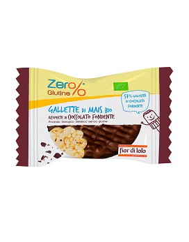Zero% Glutine - Gallette di Mais Bio Ricoperte di Cioccolato Fondente 32 grammi - FIOR DI LOTO