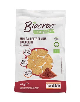 Biocroc - Mini Gallette di Mais Biologiche alla Paprika 40 grammi - FIOR DI LOTO