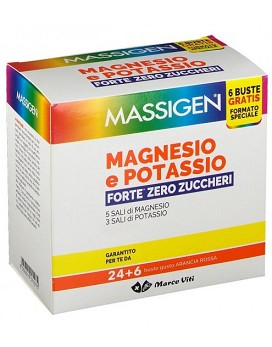 Magnesio e Potassio Forte Zero Zuccheri 24 + 6 bolsitas de 8 gramos - MASSIGEN