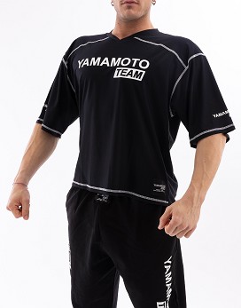 Football T-shirt V-neck Yamamoto® Team Color: Negro - YAMAMOTO OUTFIT