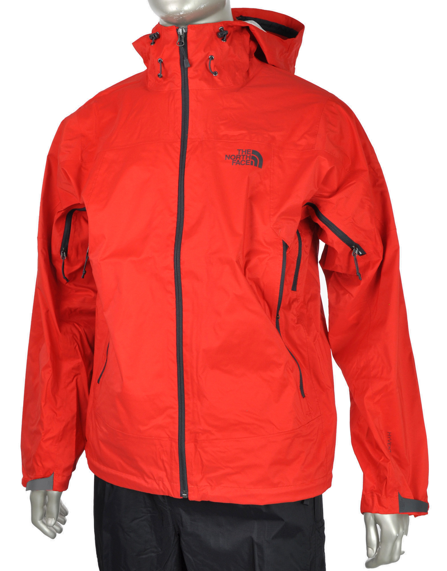 north face hyvent jacket red