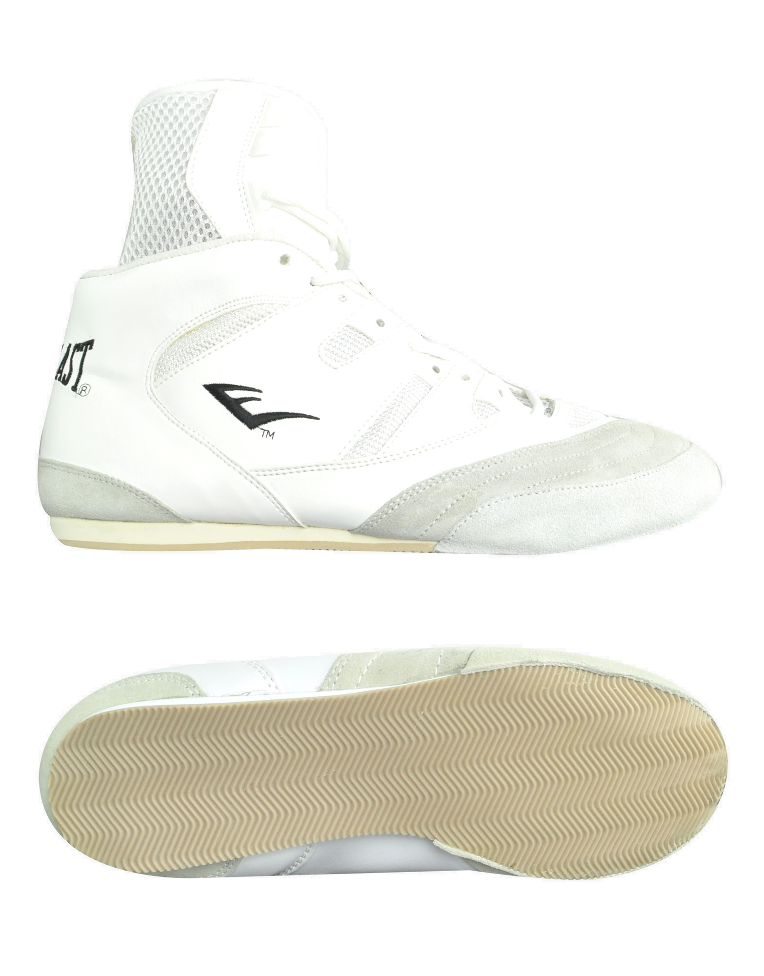 Professional Suede Boxing Hi-Top Shoe by EVERLAST BOXING (colour: white)