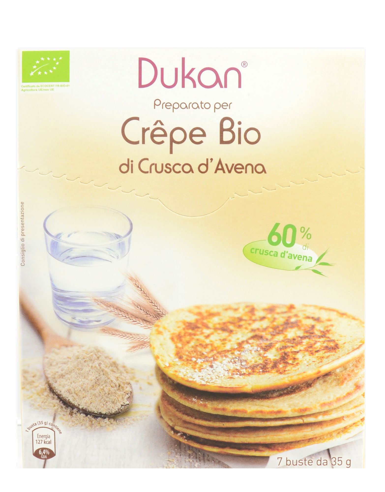 Crepe Bio di Crusca d'Avena di Dukan, 7 buste da 35 grammi