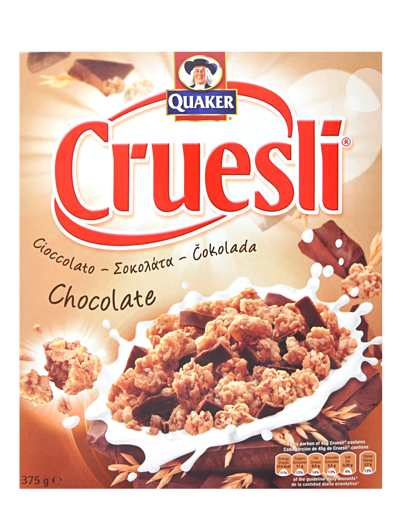 Cruesli Quaker Chocolate Cereal Box Stock Photo - Alamy
