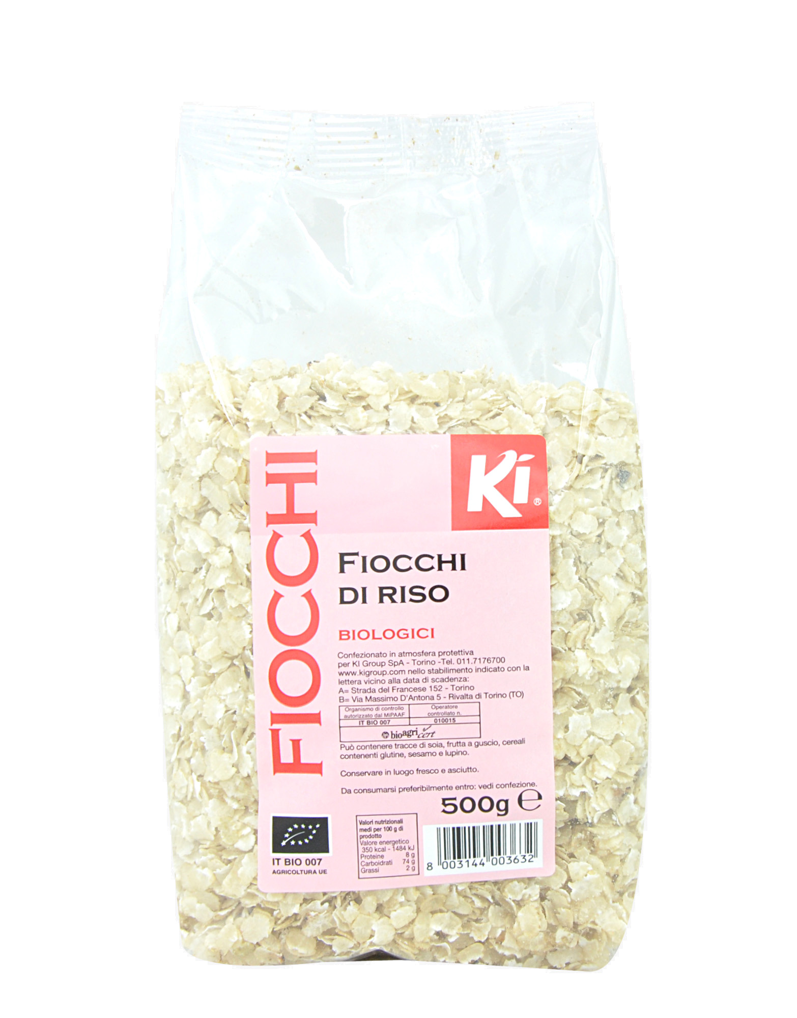 Fiocchi - Fiocchi di Riso Biologici by Ki, 500 grams 