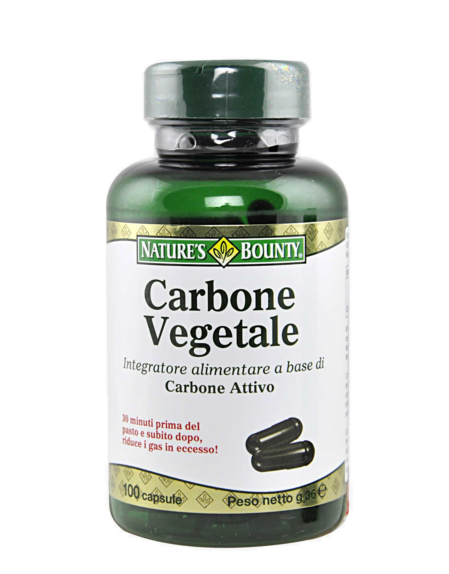 Carbone Vegetale by Nature's bounty, 100 capsules 