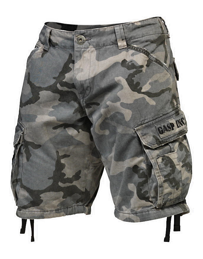 Gasp Army Shorts by GASP WEAR (color: grey camo print)