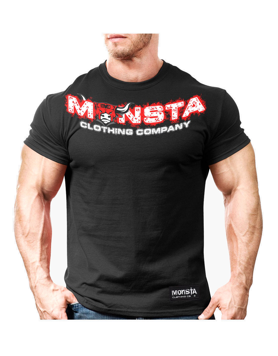 Strong Like Bull-216 T-Shirt by MONSTA CLOTHING CO (colour: black)