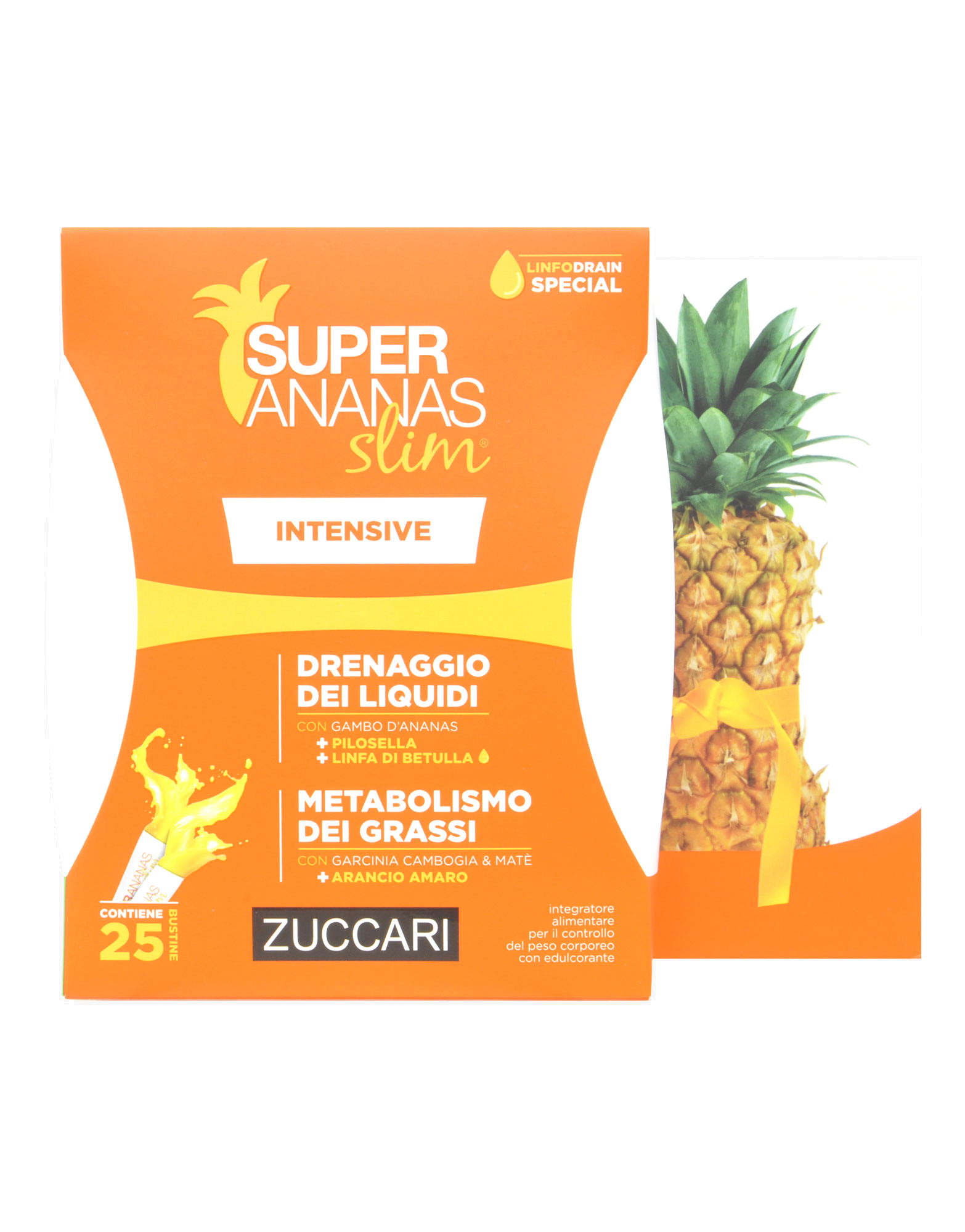 ZUCCARI 3 x Super Ananas 30 Stick-Packs Nahrungsergänzungsmittel Entwässerung 