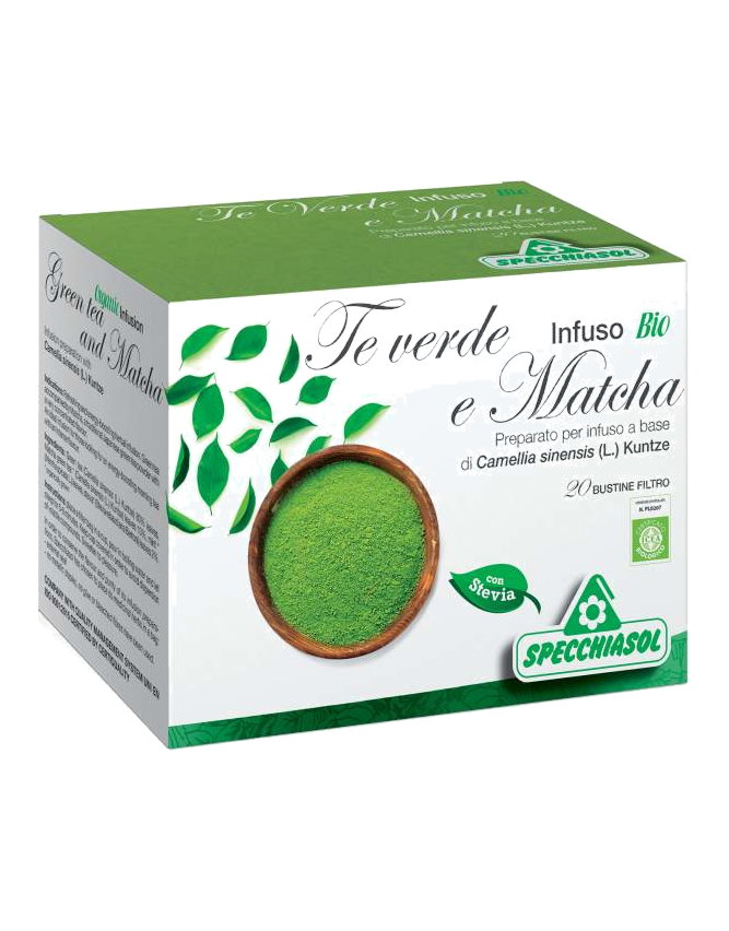Tè verde e Matcha bio by Specchiasol, 60 vegetarian capsules 
