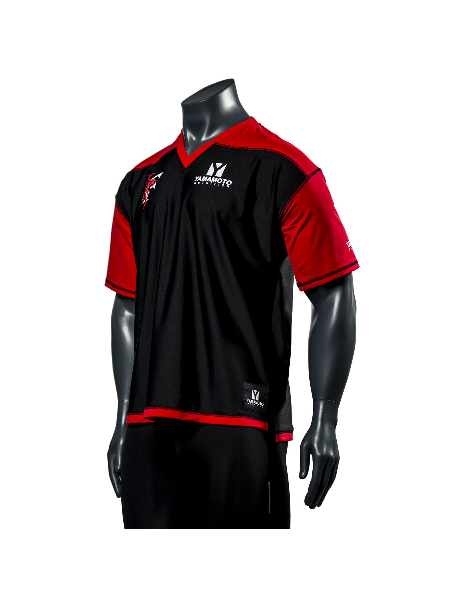 black and red football jersey