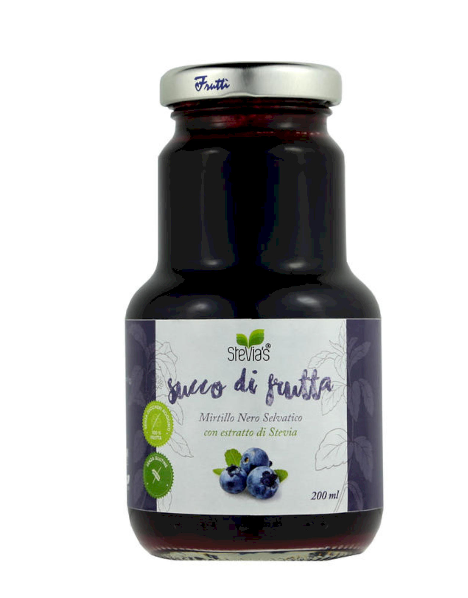 Succo di Mirtillo Nero Selvatico by Stevia's, 200ml 