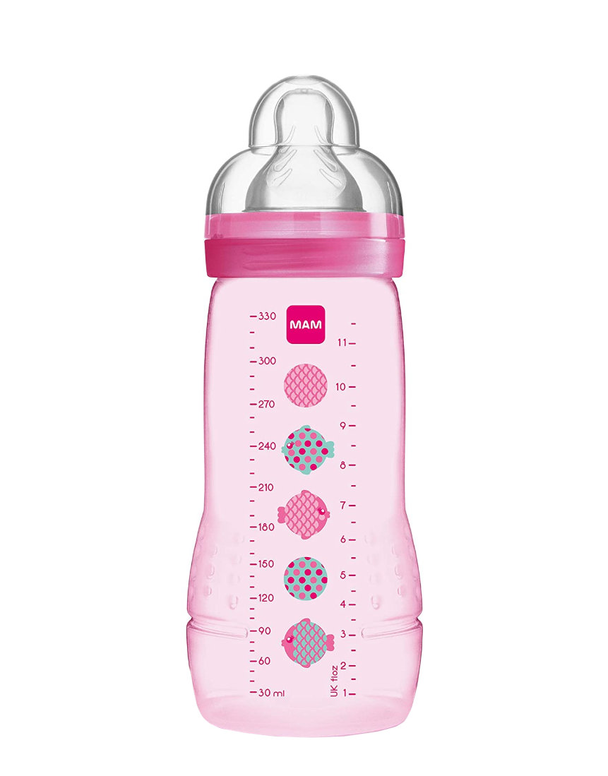 Easy Active Baby Bottle Biberon 4+ Mesi Silicone Capacity: 330 ml Pink