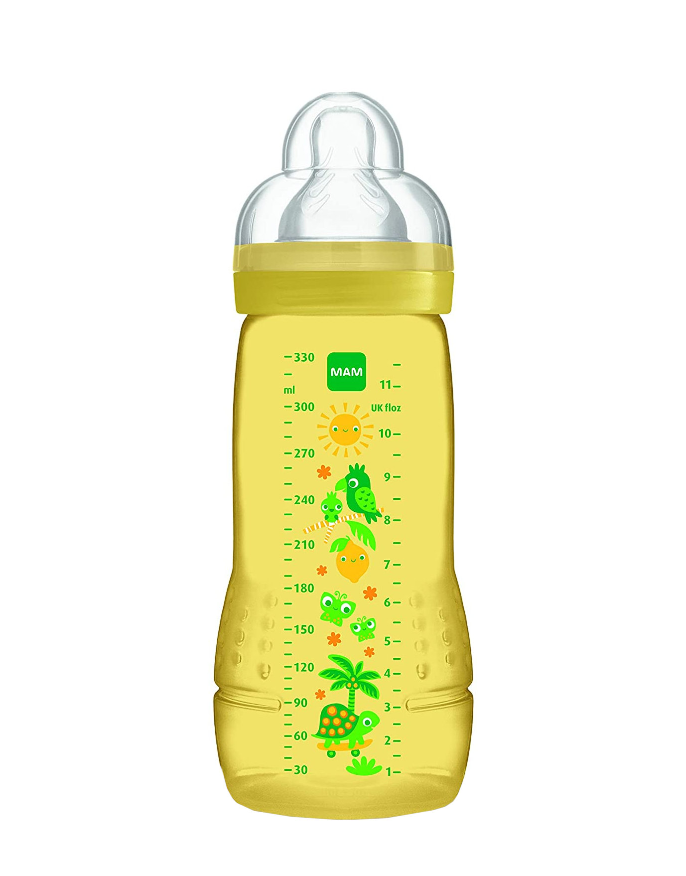 Easy Active Baby Bottle Biberon 4+ Mesi Silicone di Mam, Capienza: 330 ml  Giallo 