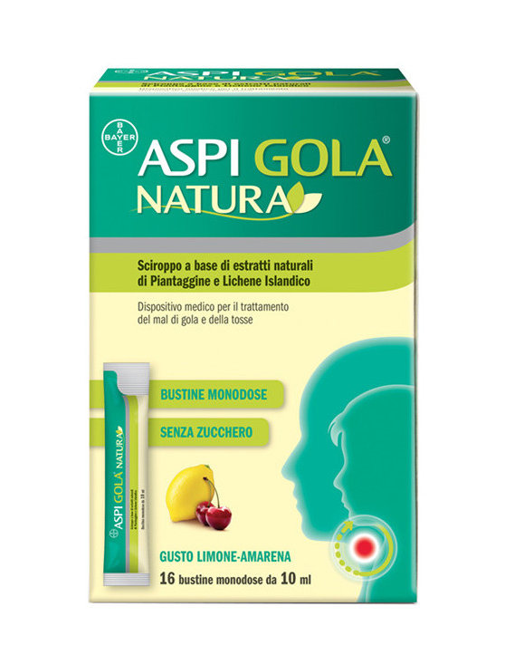 Aspi Gola Natura by Aspirina, 16 sachets of 10 ml 