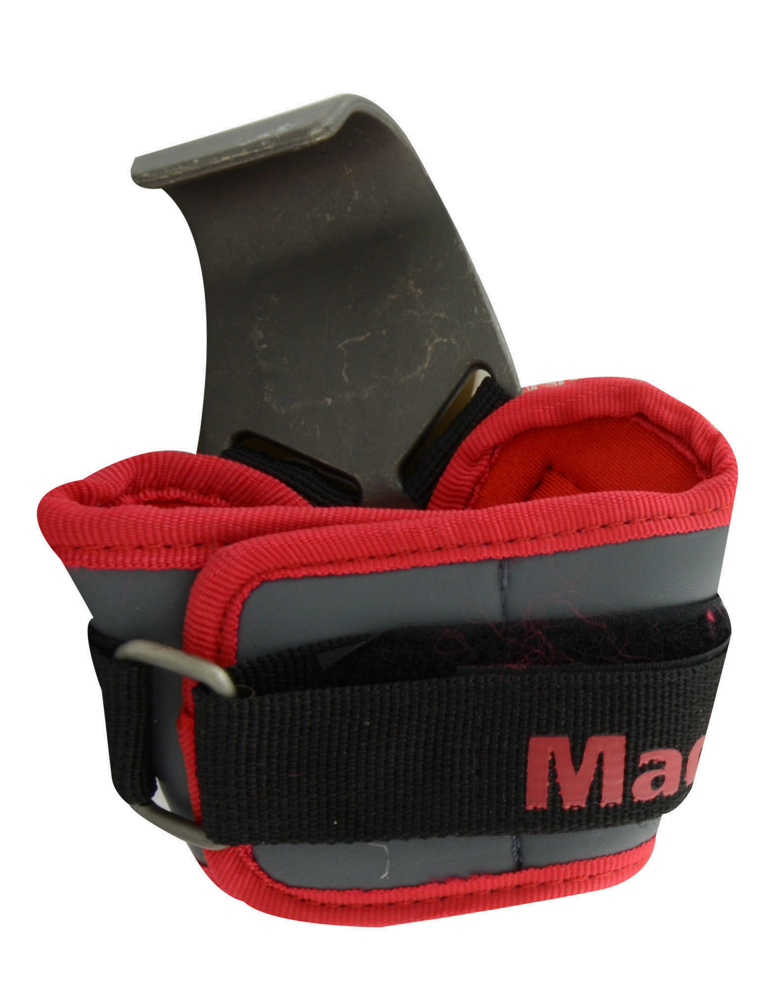 Lat Hooks di Mad max sportswear, Colore: Nero / Rosso 