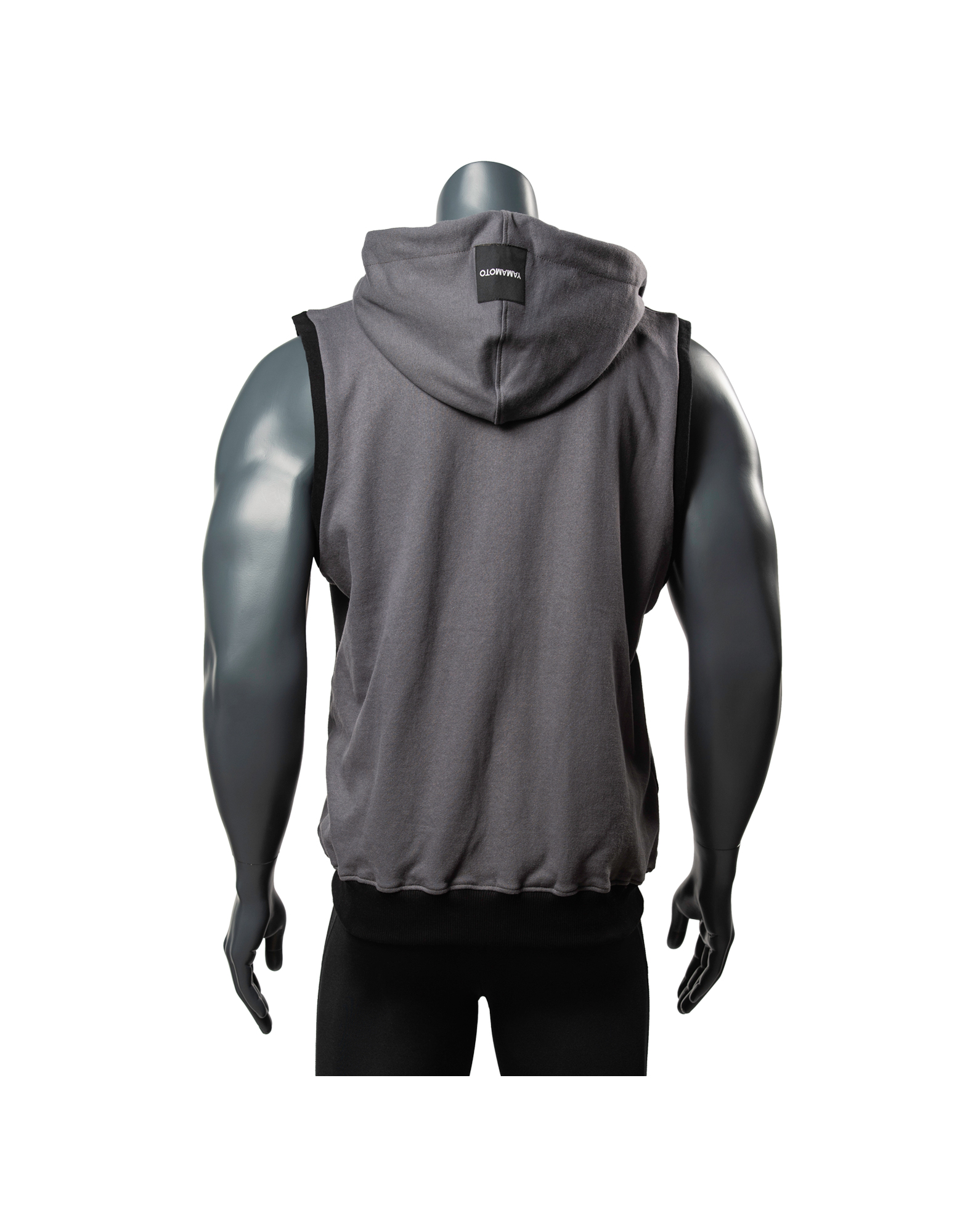 Street Hoodie Half Sleeveless by YAMAMOTO OUTFIT (colour: grey)