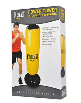 EVERLAST Power Tower Inflatable Punch Bag Gold Yellow Silver 