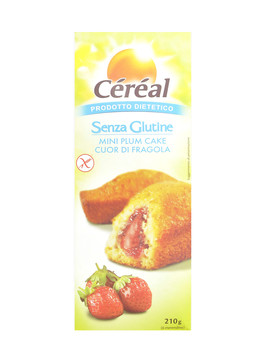 Sans Gluten - Mini Plum Cake Farci avec Fraise 6 snack de 35 grammes - CÉRÉAL
