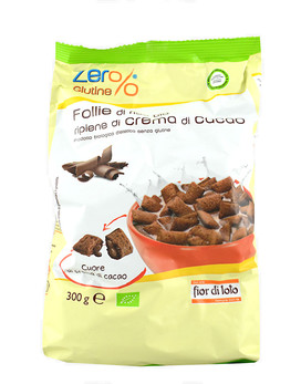 Zero% Glutine - Follie di Riso Bio Ripiene di Crema di Cacao 300 grammi - FIOR DI LOTO