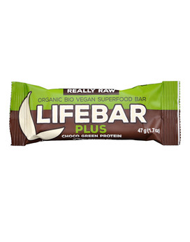 Life Food - Lifebar Plus - Cioccolato+Proteine Verdi 1 barretta da 47 grammi - BIO'S