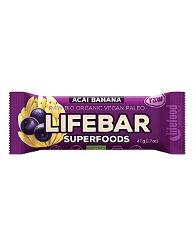 Life Food - Lifebar Plus - Acai e Banana 1 barretta da 47 grammi - BIO'S