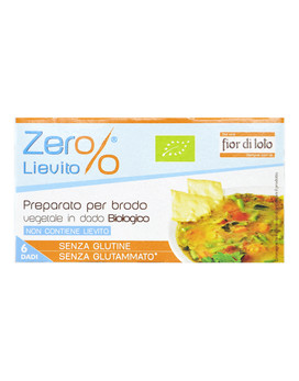 Zero% Lievito - Preparato per Brodo Vegetale in Dado Biologico 6 dadi da 11 grammi - FIOR DI LOTO