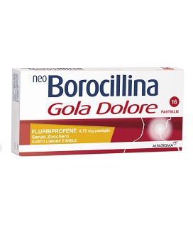 Neoborocillina Gola Dolore 8,75mg Senza Zucchero Gusto Limone e Miele 16 pastiglie - NEOBOROCILLINA