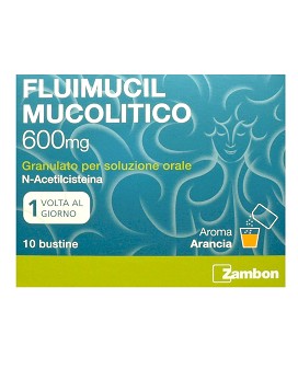 Fluimucil Mucolitico 600mg Granulato Senza Zucchero Gusto Arancia 10 bustine - FLUIMUCIL