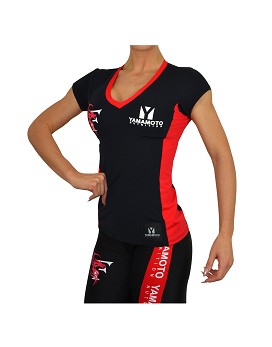 Fitness V-Shirt Yamamoto® FlexLewis™ Series Couleur: Rouge/Noir - YAMAMOTO OUTFIT