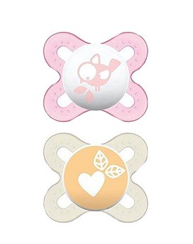 Start Nanò 0-2 Mesi Silicone 1 soother pink + 1 soother white - MAM