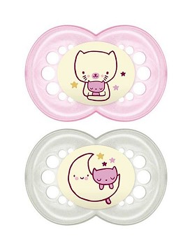 Original Night 6+ Mesi Silicone 1 pink soother + 1 white soother - MAM