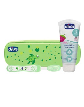 First Teeth Set 1 toothbrush + 1 toothpaste of 50 ml - Green / Tortoise - CHICCO