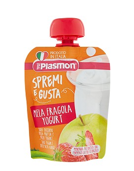 Squeeze and Taste 100% Apple and Strawberry Yogurt for 12 Months 85 grams - PLASMON