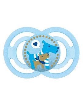 Perfect Night 6 Months+ Silicone 1 soother light blue - transparent blue / sloth - MAM