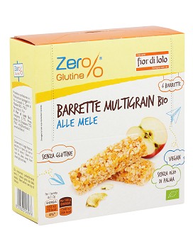 Zero% Glutine - Barrette Multigrain Bio alle Mele 6 barrette da 21,5 grammi - FIOR DI LOTO