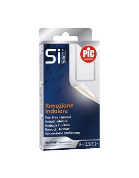 Silicon - Cerotto Rimozione Indolore 8pcs 2,5 cm x 7,2 cm - PIC